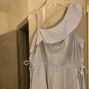 One shoulder striped dress